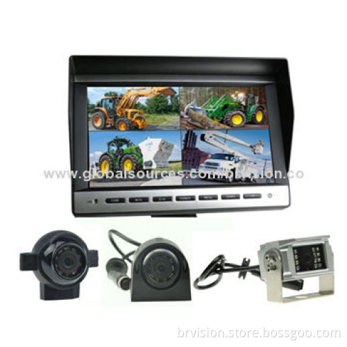 Vehicle Rear-view System with 10.1-inch TFT LCD Quad Monitor and Waterproof CameraNew